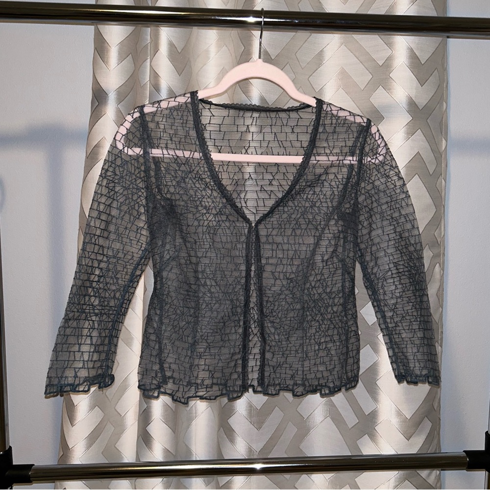 Vintage Gray Mesh Long Sleeve